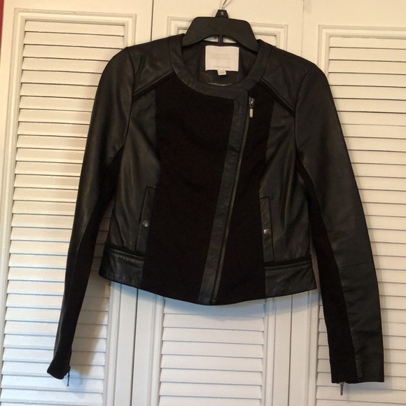 Ett:twa Fosters Leather moto Jacket Anthropologie women’s Size XS black like New - Picture 5 of 16